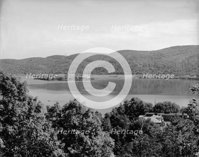 The Lake from upper cottage, Rogers' Rock, Lake George, N.Y., between 1900 and 1910. Creator: William H. Jackson.
