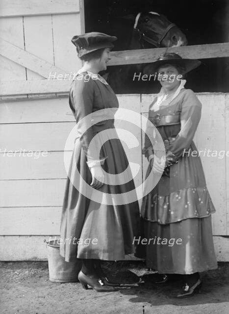 Horse Shows - Miss C. Vauclain And Mrs. Leiber, 1916. Creator: Harris & Ewing.
