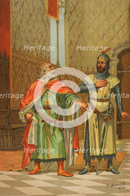 Alfonso X of Castile and Leon (1221-1284) and his son Sancho IV (1258-1295), 1889. Creator: Juan Alaminos.