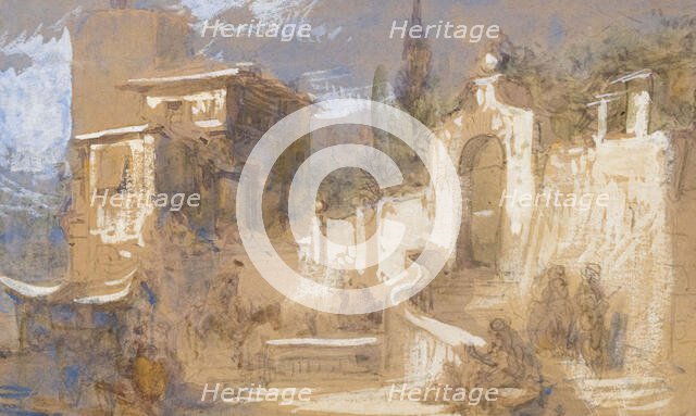 Architectural sketch, India, 1835-1875. Creator: Egron Sellif Lundgren.