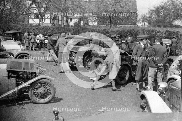 Riley Brooklands at the Shelsley Walsh Amateur Hillclimb, Worcestershire, 1929. Artist: Bill Brunell.