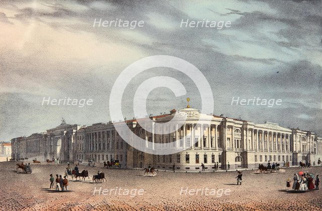 The Senate and Synod Buildings in Saint Petersburg, 1830s. Artist: Anonymous  