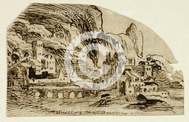 Citadel and Bridge in the Mountains, n.d. Creator: Unknown.