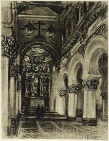 Santa Maria La Blanca, Toledo, c. 1903. Creator: Joseph J Pennell.