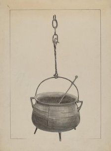 Kettle with Spoon, c. 1935. Creator: Benjamin Resnick.