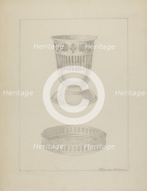 Silver Glass Holder, 1935/1942. Creator: Ludmilla Calderon.