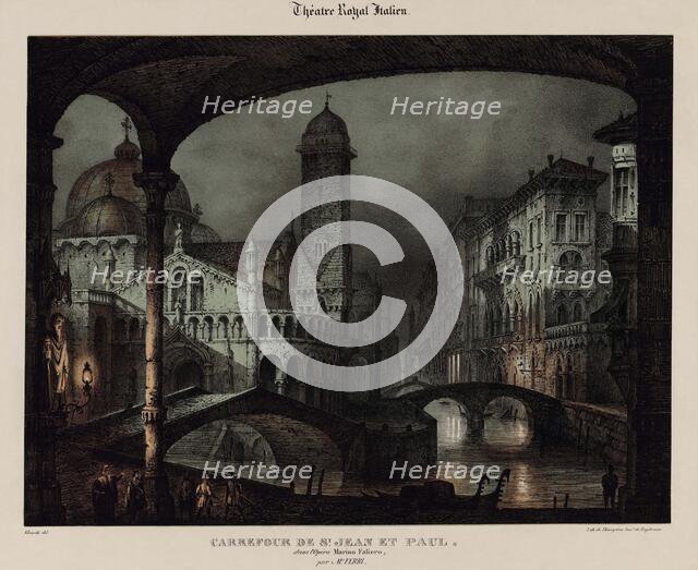Stage design for the Opera "Marino Faliero" by Gaetano Donizetti, 1835. Creator: Ferri, Domenico (1795-1878).