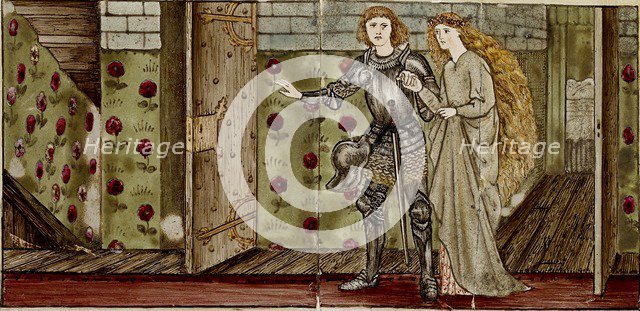 Sixteen tiles form eight illustrations of the 'Briar Rose' tale, 1862-1865. Artists: William Morris, Sir Edward Coley Burne-Jones.