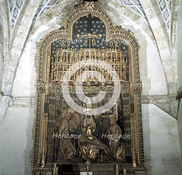 Detail of the altarpiece of the Piety, attributed to Felipe Vigarny, in the Church of San Pablo i…