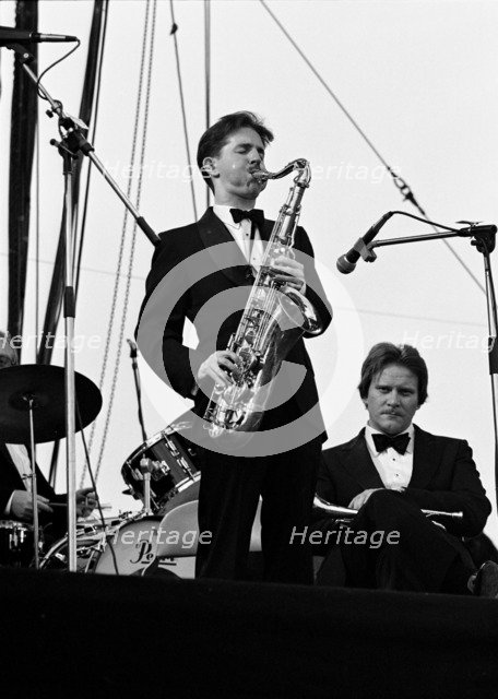 Scott Hamilton and Warren Vache, Capital Jazz Festival, Knebworth, July 1982.    Artist: Brian O'Connor.