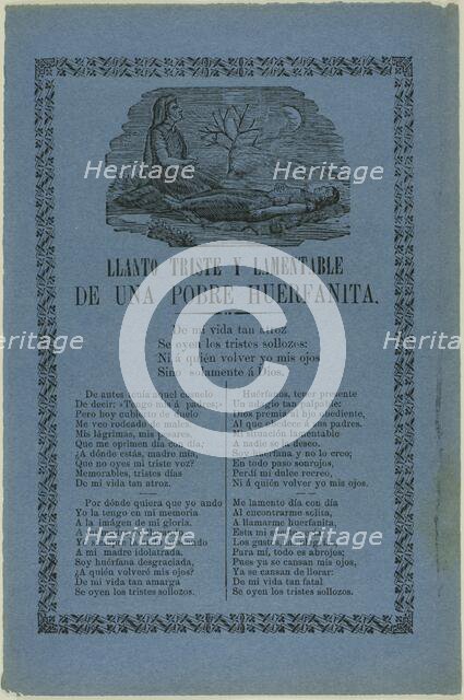 Sad and Lamentable Cry of a Poor Little Orphan, n.d. Creator: Manuel Manilla.