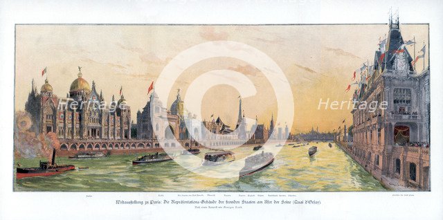 Quai d’Orsay, Paris World Exposition, 1889, (1900). Artist: Unknown