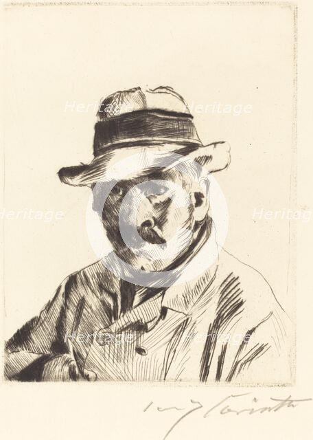 Selbstbildnis im Strohhut (Self-Portrait in a Straw Hat), 1913. Creator: Lovis Corinth.
