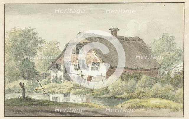 Farmhouse with thatched roof, 1755-1818. Creator: Egbert van Drielst.