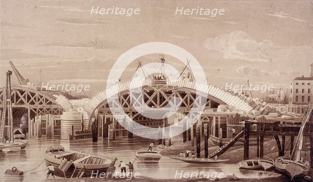 London Bridge (new), London, c1827. Artist: Anon
