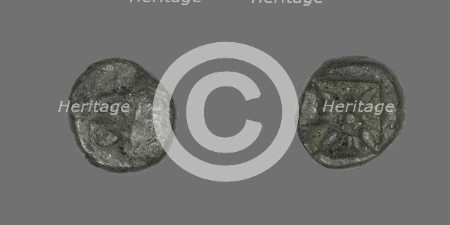 Diobol (Coin) Depicting a Lion, 395-377 BCE or 478 BCE and later. Creator: Unknown.