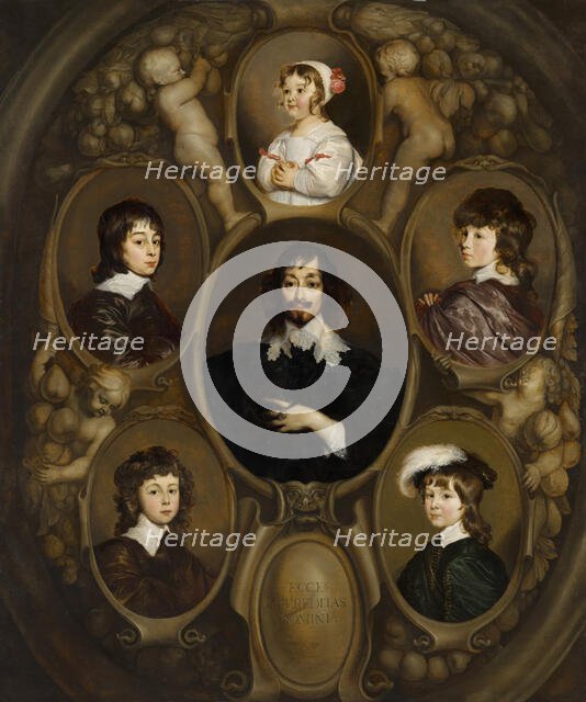 Portrait of Constantijn Huygens (1596-1687) and his Five Children. Creator: Adriaen Hanneman.