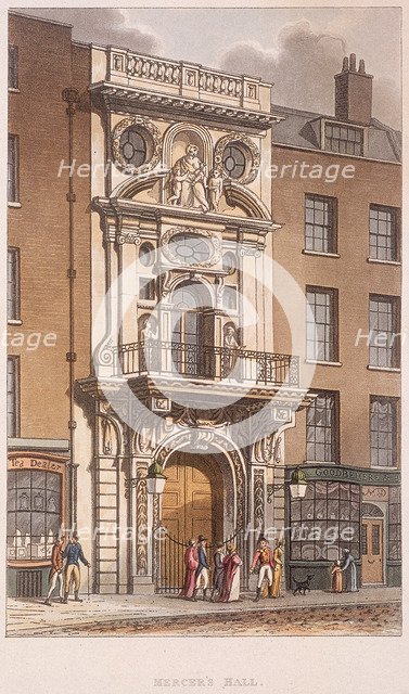 Mercers' Hall, London, 1815. Artist: Anon