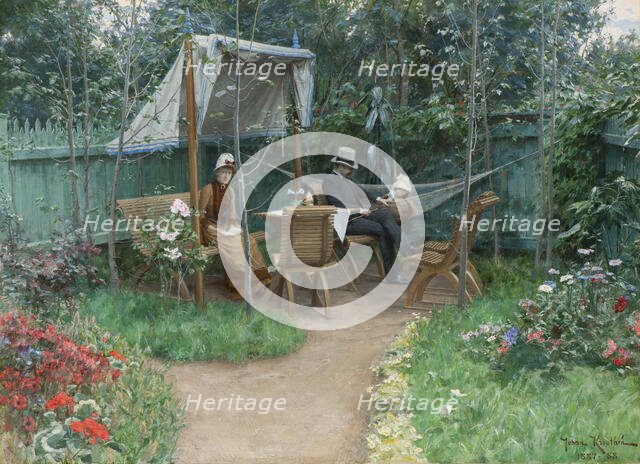 Garden interior from Linköping, between 1887 and 1888. Creator: Johan Krouthén.