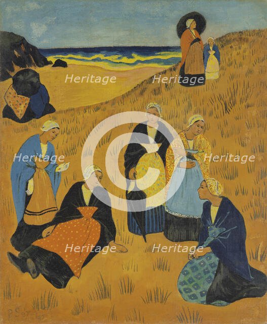 Girls of Douarnenez (Breton women with shawls or In the dunes of Douarnenez), 1895. Creator: Sérusier, Paul (1864-1927).