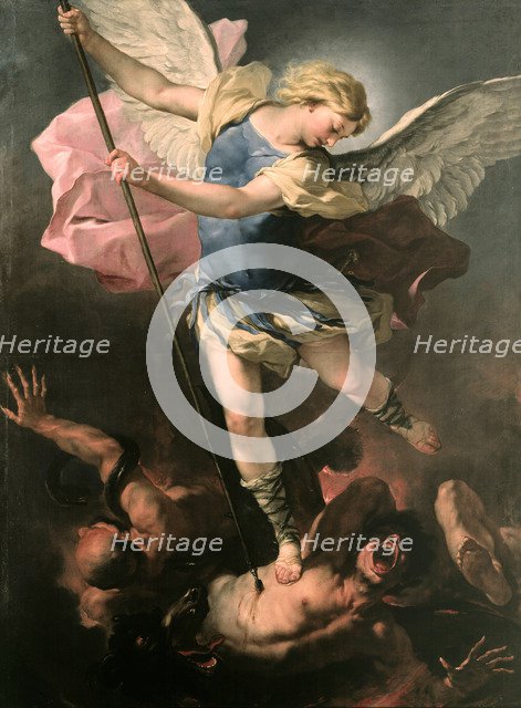 Saint Michael the Archangel, ca 1663. Artist: Giordano, Luca (1632-1705)