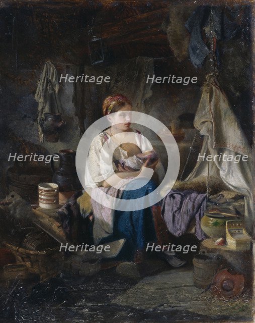 Young Mother, 1868. Artist: Pelevin, Ivan Andreyevich (1840-1917)