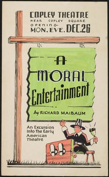 A Moral Entertainment, Boston, 1938. Creator: Unknown.