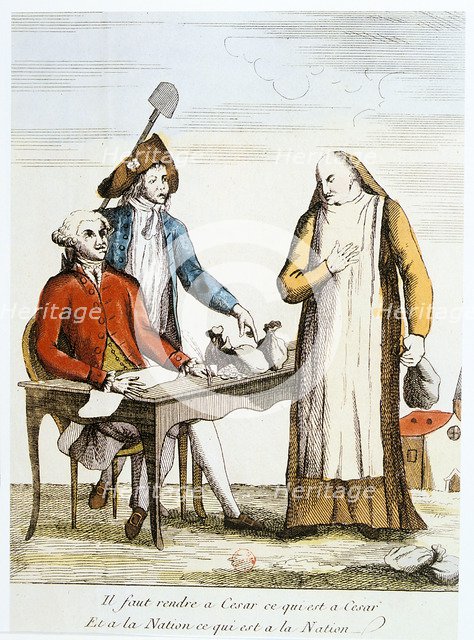 French Revolution 1789: anti-clericalism. Artist: Anon