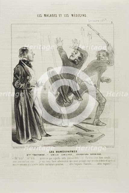 The Homeopaths: Second Treatment (plate 5), 1843. Creator: Charles Emile Jacque.