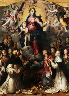 Madonna del Rosario (Madonna of the Rosary), 1578. Creator: Hendricksz (d'Errico), Dirck (Teodoro) (1544-1618).