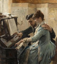 At the Piano, 1884. Creator: Edelfelt, Albert Gustaf Aristides (1854-1905).
