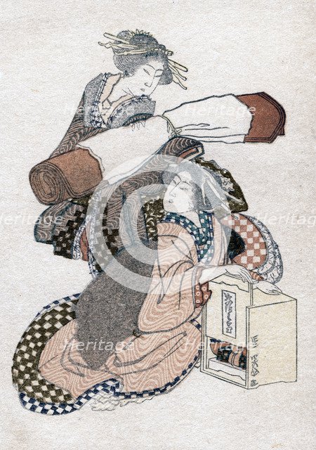 Two Japanese women, c1780-1849.Artist: Hokusai