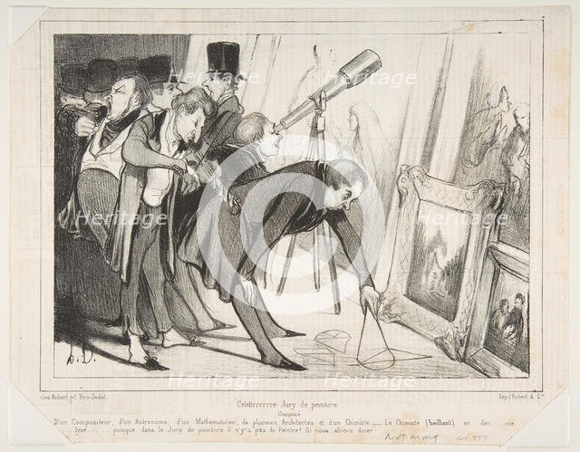 Celebrrrre Jury de Peinture..., published in Le Charivari, March 16, 1840, March 16, 1840. Creator: Honore Daumier.
