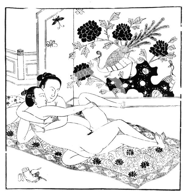 Erotic engraving, Chinese. Artist: Unknown