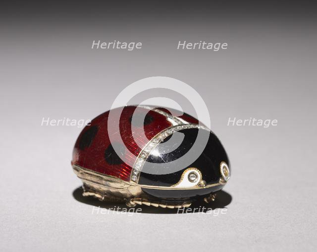 Ladybird Beetle Pillbox, 1896-1903. Creator: House of Fabergé (Russian, 1842-1918); Mikhail Evlampievich Perkhin (Russian, 1860-1903).