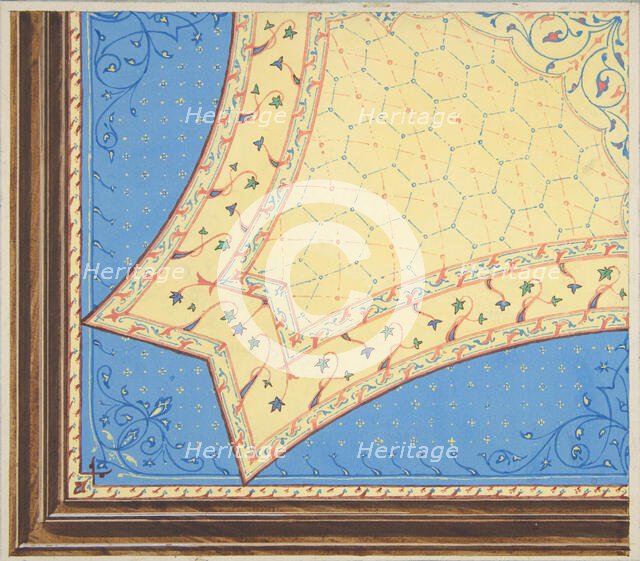 Design for the painted decoration of a ceiling, second half 19th century. Creators: Jules-Edmond-Charles Lachaise, Eugène-Pierre Gourdet.