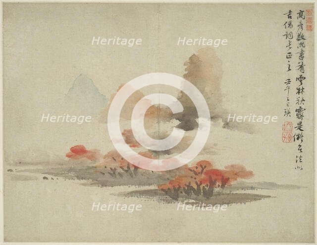 Landscape in the Style of Ancient Masters: after Gao Kegong (1248-1310), China, Ming dynasty, 1642. Creator: Lan Ying.