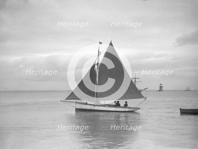 Cutter under sail, 1912. Creator: Kirk & Sons of Cowes.