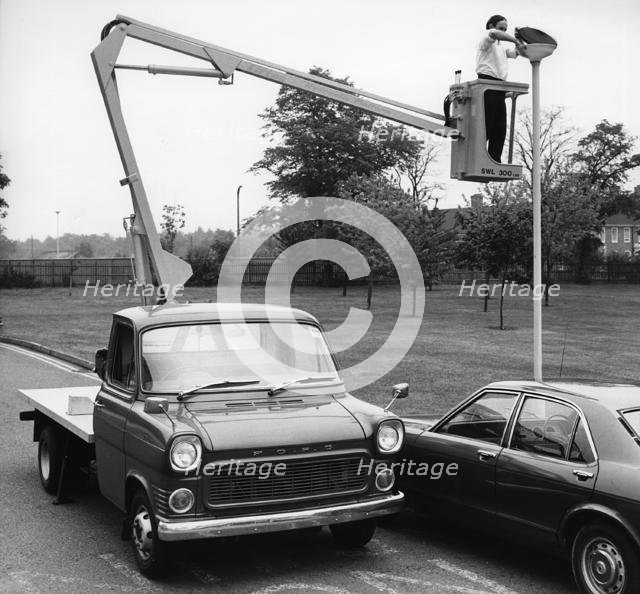1974 Ford Transit with Liftec platform. Creator: Unknown.