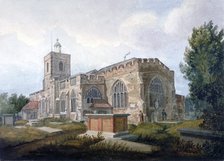 South-east view of the Church of St Dunstan, Stepney, London, c1820. Artist: Henry Sass