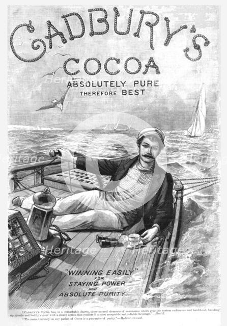 ''Cadbury's Cocoa, Absolutely Pure Therefore Best', 1890. Creator: Unknown.