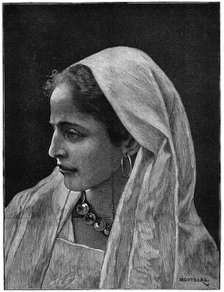 Young Jewish woman of Cairo, Egypt, 1882.Artist: Montbard