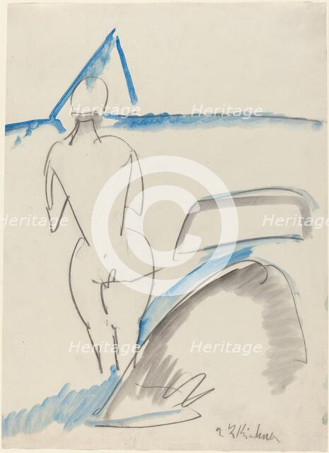 Bather on the Beach, 1912/1913. Creator: Ernst Kirchner.