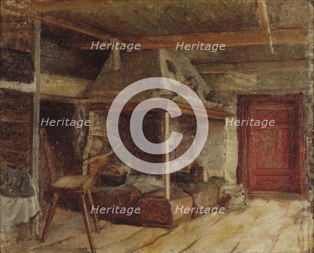 Tuvan interior from aland, 1871. Creator: Karl Emanuel Jansson.