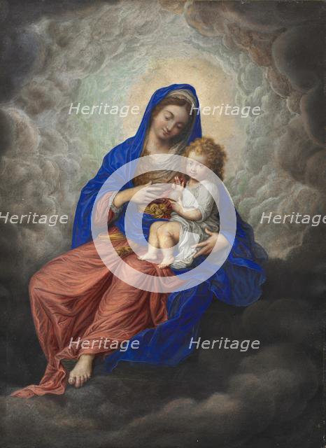 Madonna and Child in Glory, c. 1605-1617. Creator: Isaac Oliver (French, c. 1565-1617).