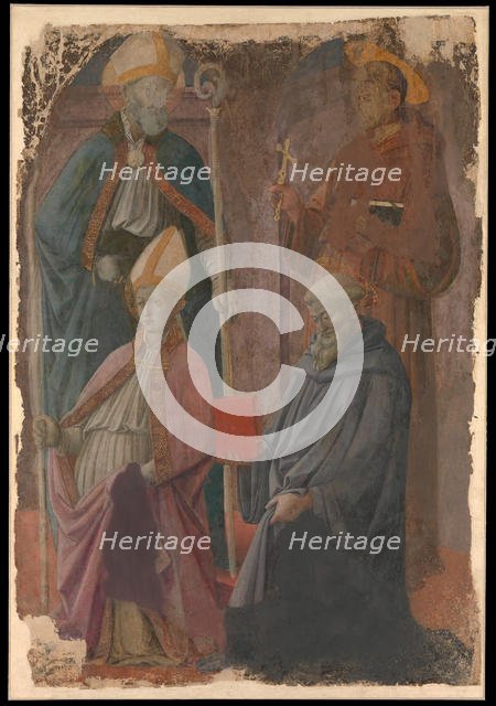 Saints Augustine and Francis, a Bishop Saint, and Saint Benedict. Creator: Filippo Lippi.