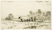 Landscape with Farm Laborers, 1845. Creator: Charles Emile Jacque.