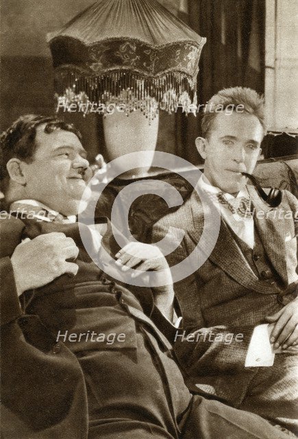 Stan Laurel and Oliver Hardy, American-based comedy duo, 1933. Artist: Unknown