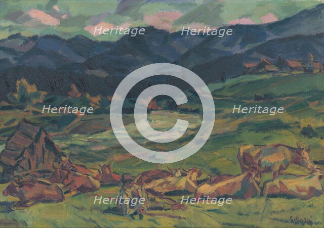 Resting in the Pasture, 1941. Creator: Gustav Mally.