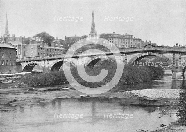 'English Bridge, Shrewsbury', c1896. Artist: Valentine & Sons.